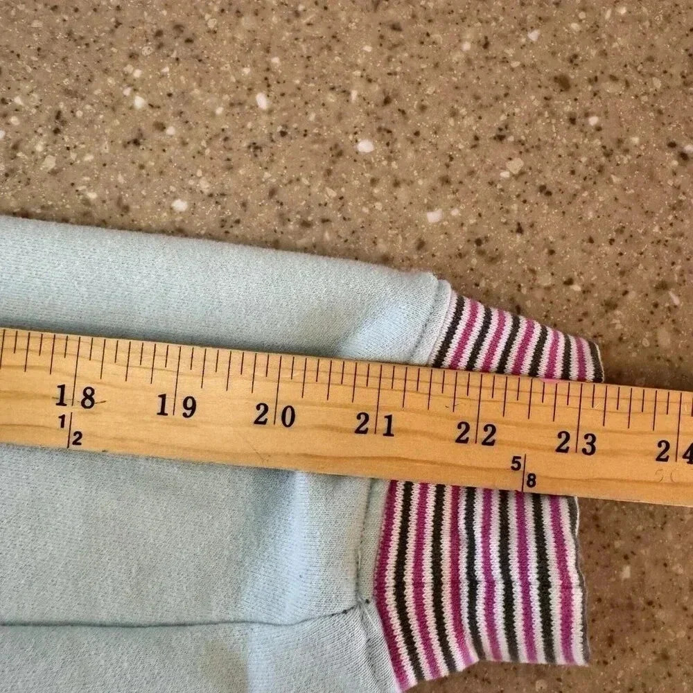 Lands' End Serious Sweats Sweatshirt Hoodie Size M 10-12 Color-Block Pullover - Picture 7 of 8